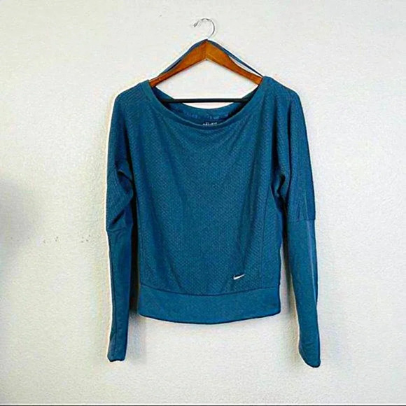 Nike Dri-FIT Long Sleeve Top Athletic‎ Activewear Blue Size XS - Picture 2 of 4